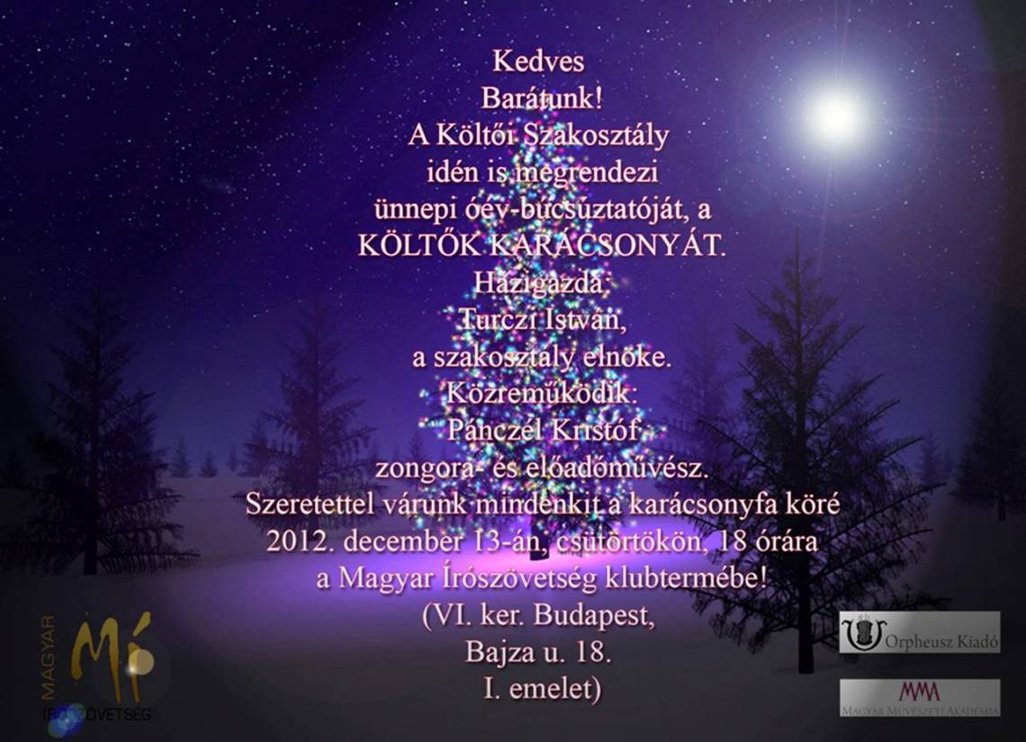 költők karácsonya - 2012