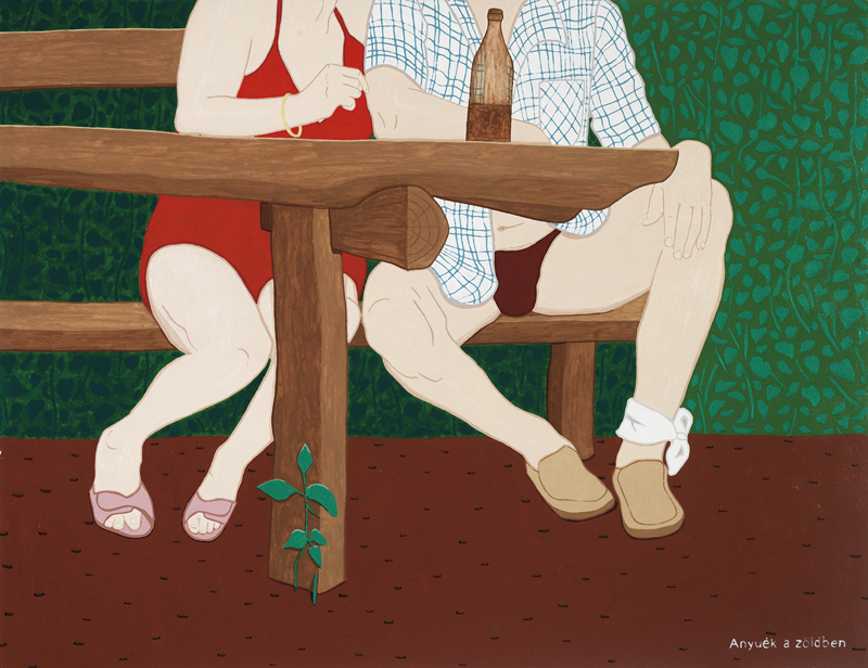 Hecker Péter: Anuyék a zöldben, 2006, akril, vászon, 