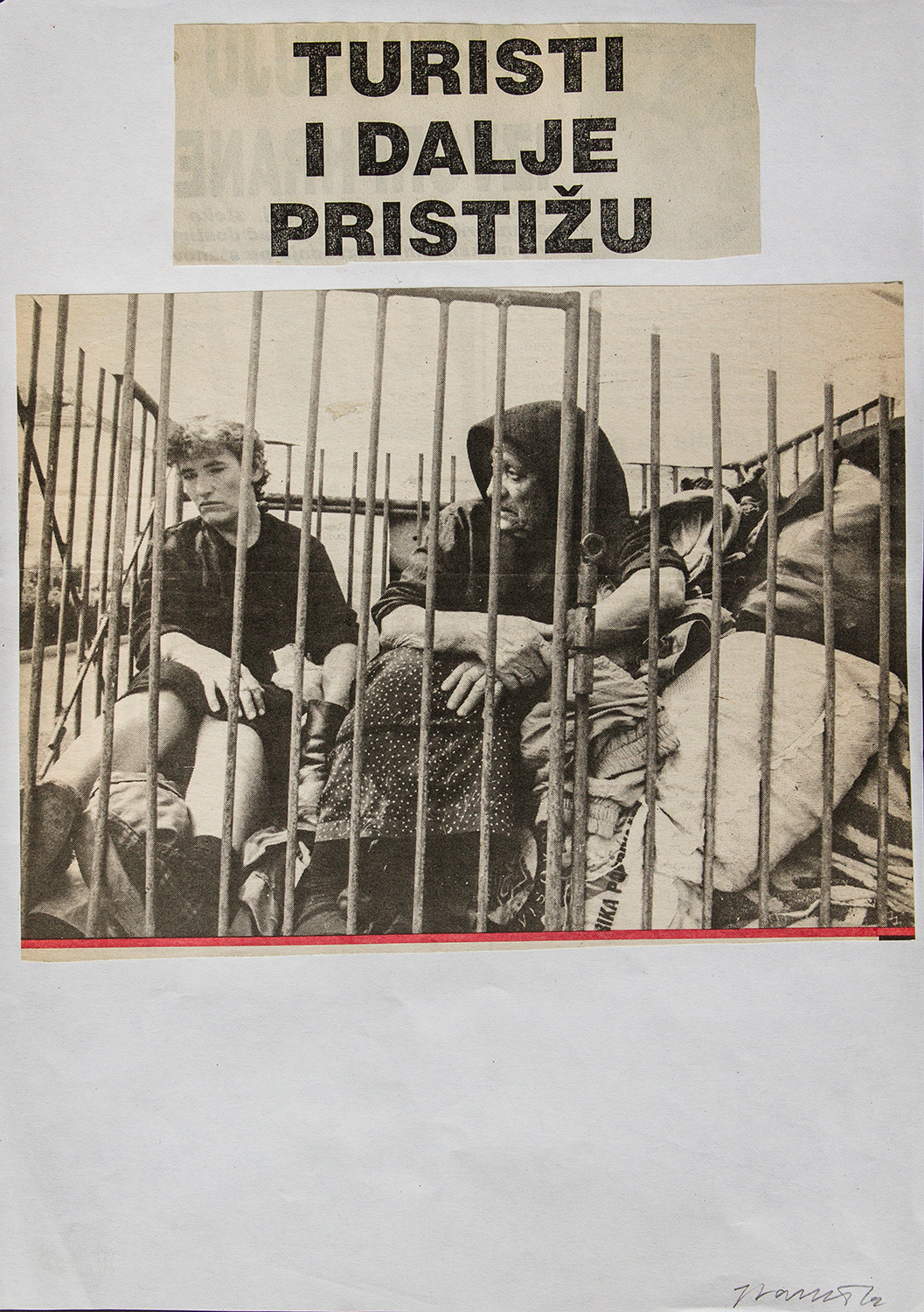 Josip Vaništa: A turisták még mindig jönnek, 1995, kollázs