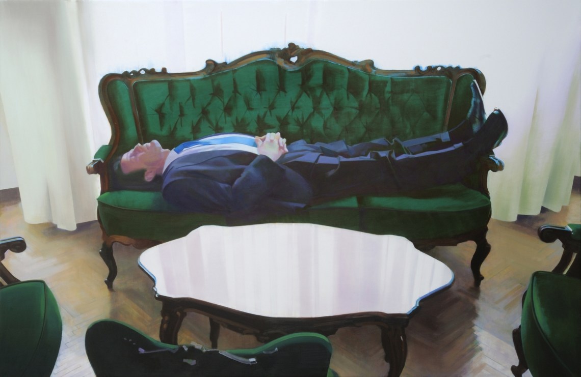 Fehér négyzet, 2009, olaj, vászon, 160 × 240 cm, a Knoll Galéria jóvoltából, Fotó: Tihanyi-Bakos