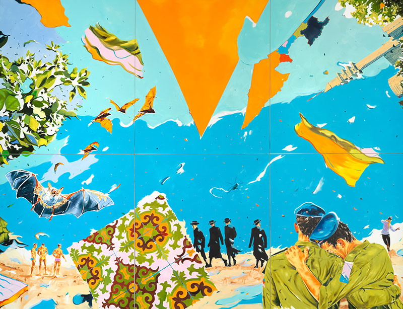 Norbert Bisky: Derech, 2015, olaj, vászon, 480 × 600 cm, Galerie Crone, Berlin, HGN Collection © Norbert Bisky, VG Bild-Kunst